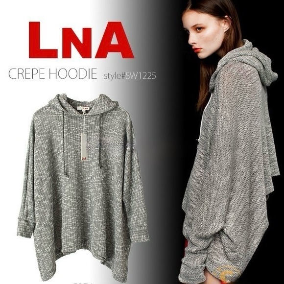 LnA Crepe Hoodie in Grey - Picture 1 of 3